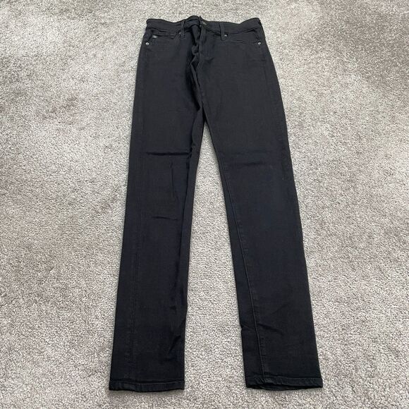 AG Adriano Goldschmied Farrah Ankle High Rise Skinny Jeans Women 25R Black 26x29 - Picture 1 of 16